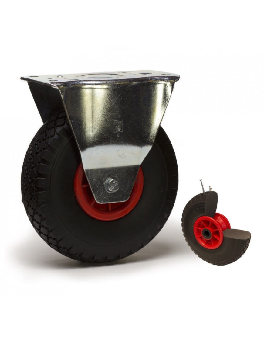 Roulette fixe diamètre 260 mm roue pneumatique increvable - 75 Kg