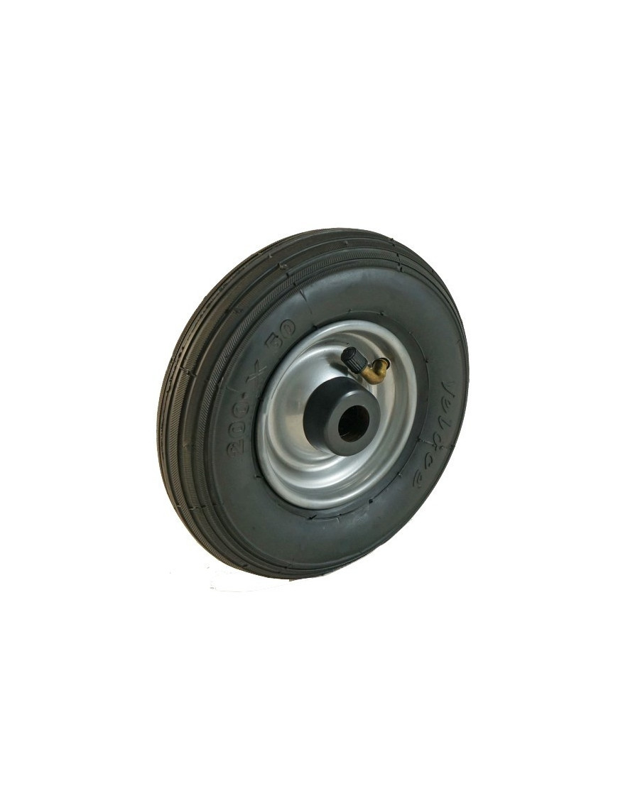 Roue  gonflable diamètre 200 x 50 mm alésage 20 mm corps tôle roulement à rouleaux