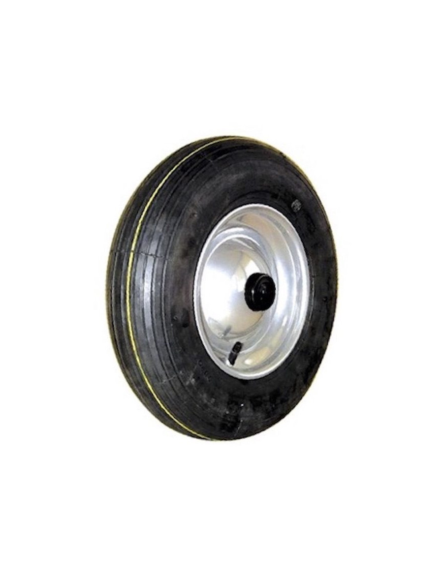 Roue  gonflable diamètre 400 x 100  alésage 25 mm corps tôle roulement à billes