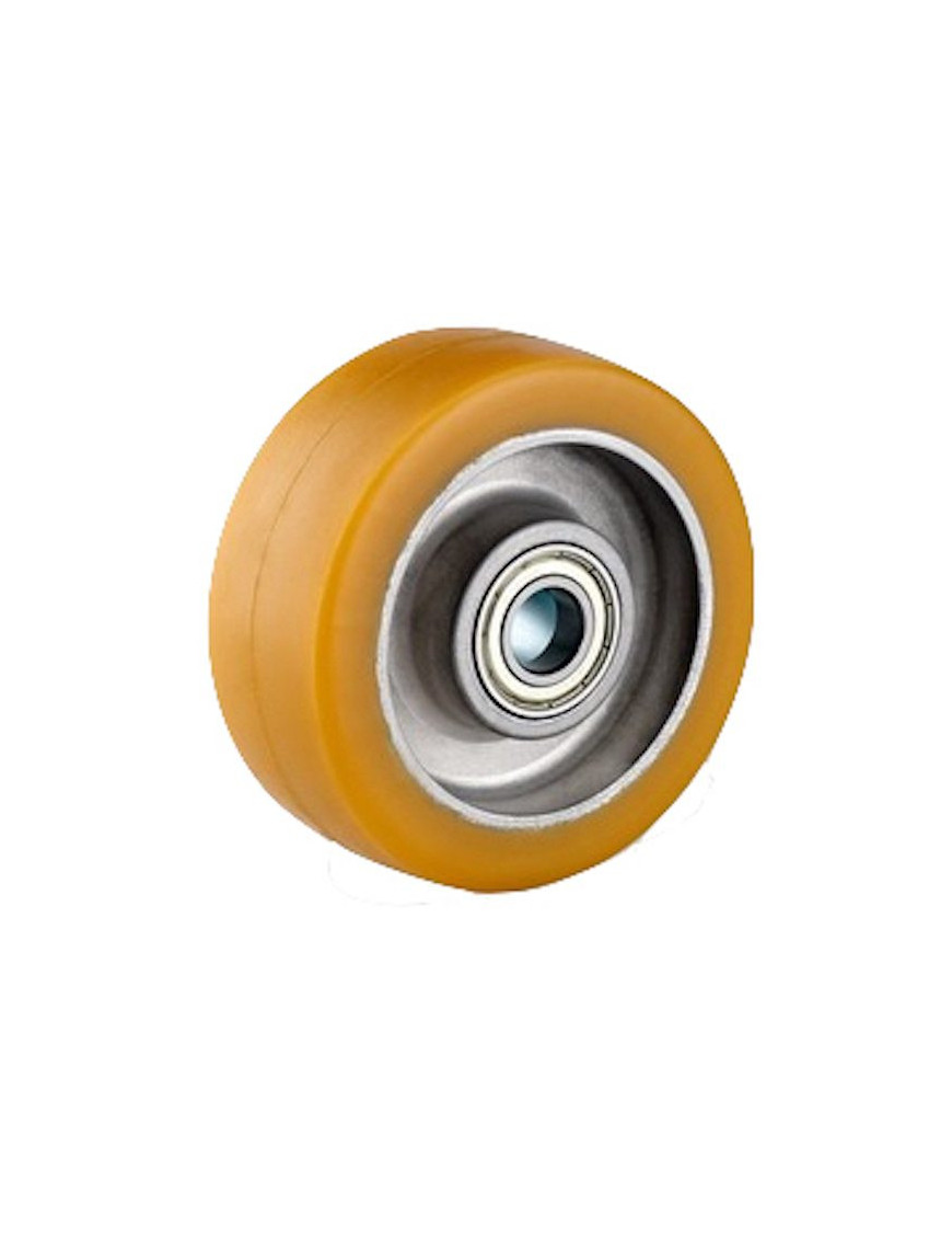 Roue polyuréthane jante aluminium 82 x 30 alésage 12 longueur de moyeu 40 mm  roulement à billes