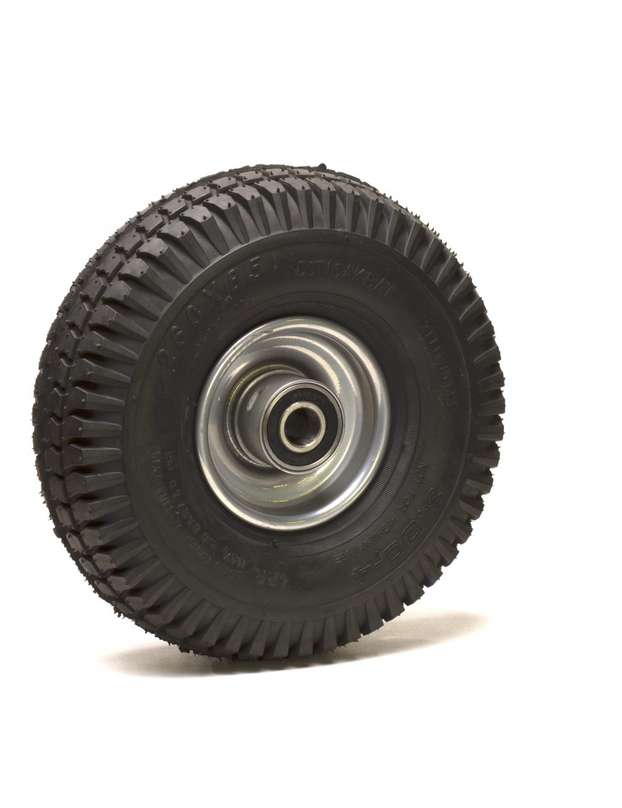 Roue  gonflable diamètre 260 x 85 (3.00-4) alésage 25 mm corps tôle roulement à billes