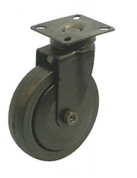 Roulette noir pivotante diamètre 50 caoutchouc noir non marquant