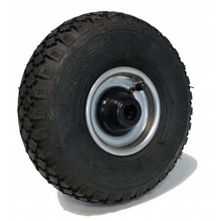 Roue  gonflable diamètre 260 x 85 (3.00-4) alésage 20 mm corps tôle roulement à rouleaux