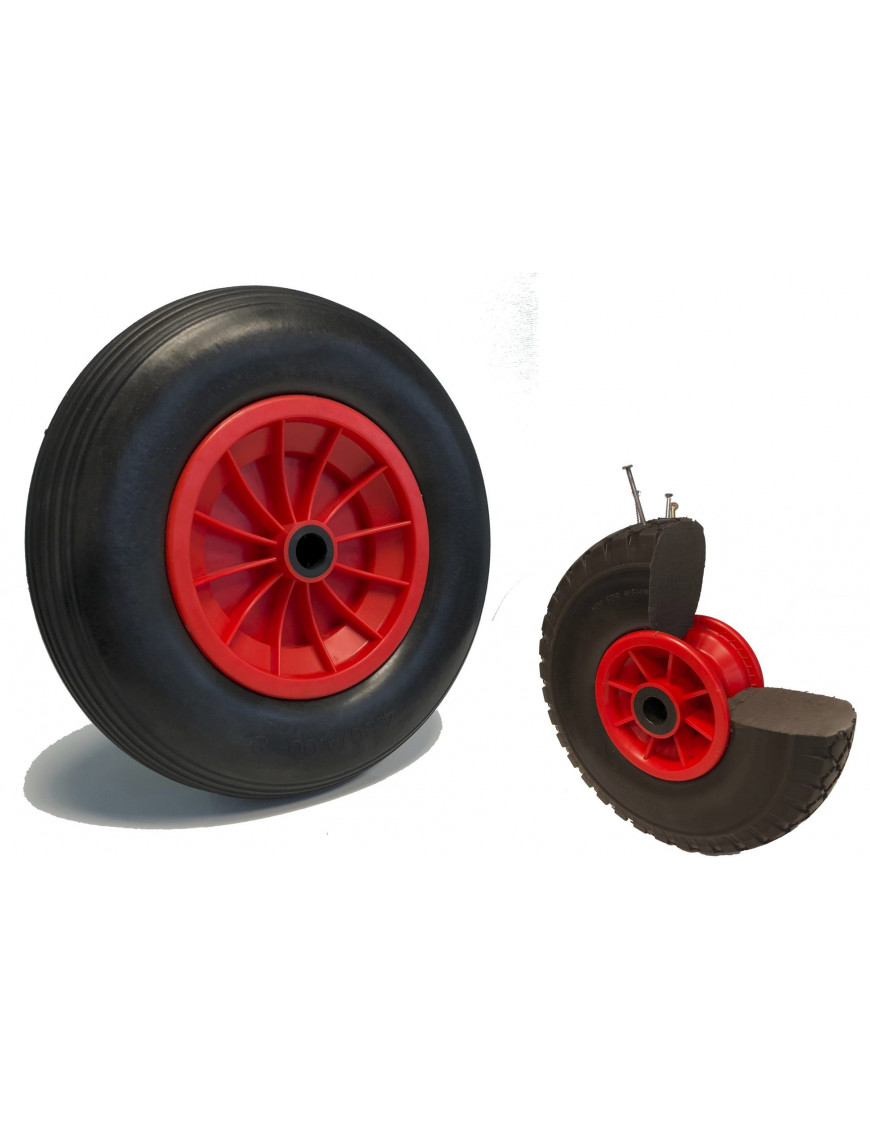 Roue increvable 400 x 85 alésage 25 mm roulement à rouleaux