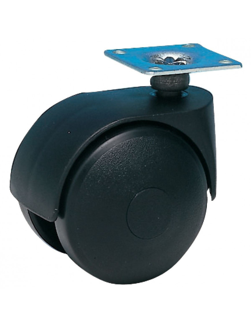 Roulette diamètre 40 noir à platine 38x38