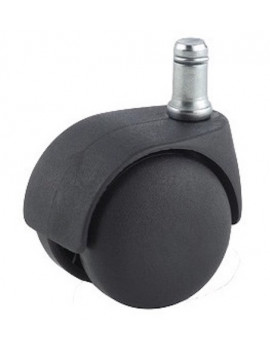 Roulette fauteuil diamètre 40 noir à tige lisse 11x22