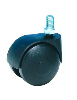 Roulette diamètre 50 noir à tige filetée 8x15