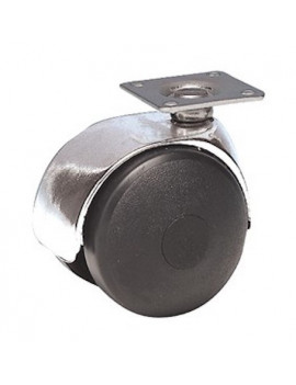 Roulette diamètre 50 chromée à platine 38x38