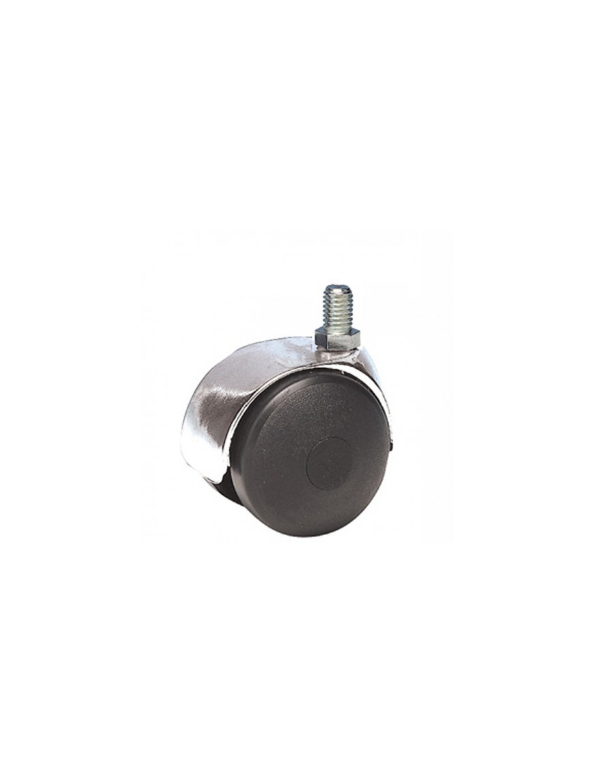 Roulette diamètre 50 chromée à tige filetée 8x15