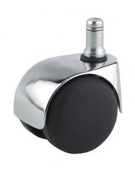 Roulette fauteuil diamètre 50 chromée à tige lisse 11x22