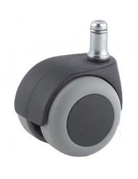 Roulette fauteuil diamètre 50 caoutchouc gris à tige lisse 11x22