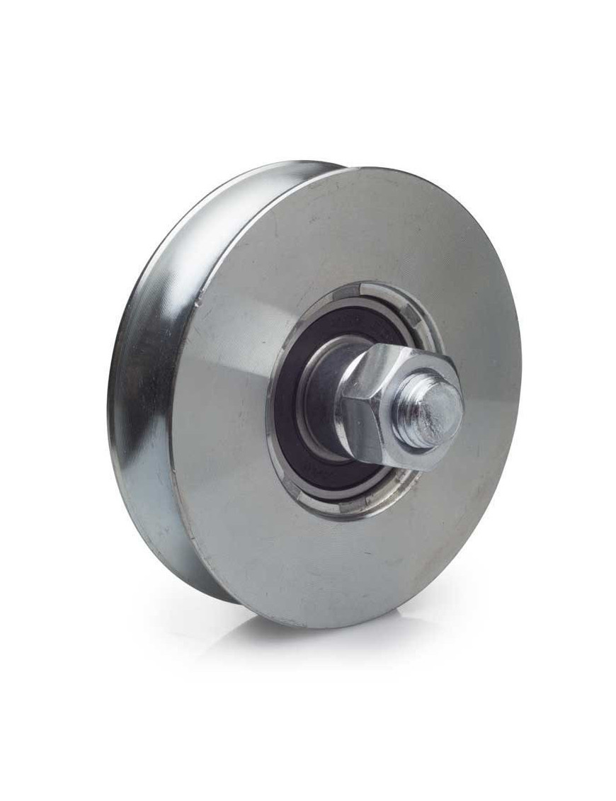 Roue à gorge ronde diamètre 80 x 25  pour rail rond de Ø20 - 200 Kg