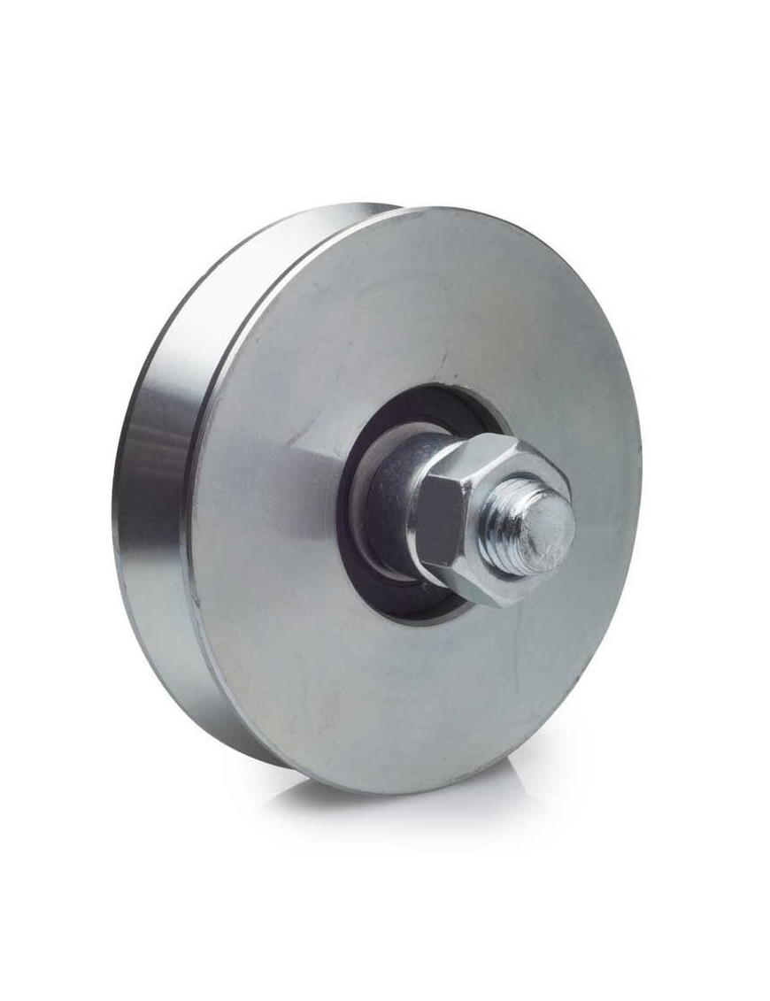 Roue à gorge en V diamètre 80 x 25  pour rail en V  - 200 Kg