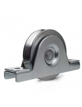 Roue à gorge en V diamètre 100 x 25  pour rail en V avec monture à encastré - 400 Kg