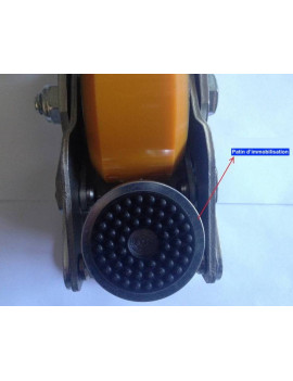Roulette pivotante avec patin d'immobilisation intégrée diamètre 75  - 350 Kg