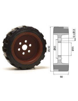 Roue motrice 230 x 90 - 6 trous ( Fenwick 5815896 )