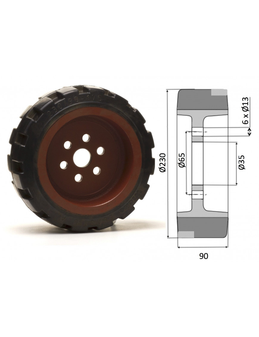 Roue motrice 230 x 90 - 6 trous ( Fenwick 5815896 )