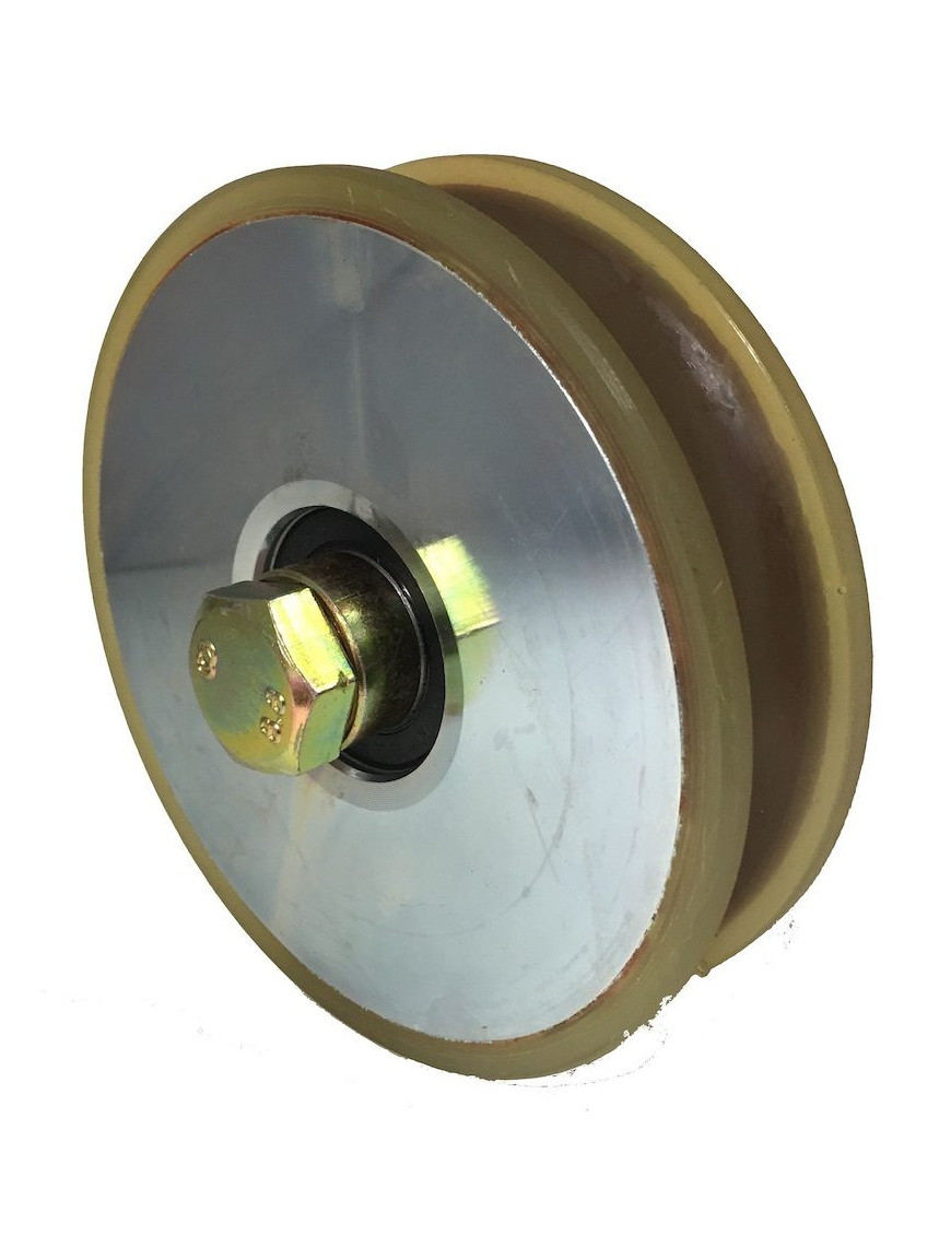 Roue à gorge ronde silencieuse 120 x 30  pour rail rond de Ø20 - 210 Kg