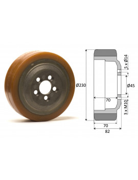 Roue motrice 230 x 75 - 5 trous ( Still 359920)