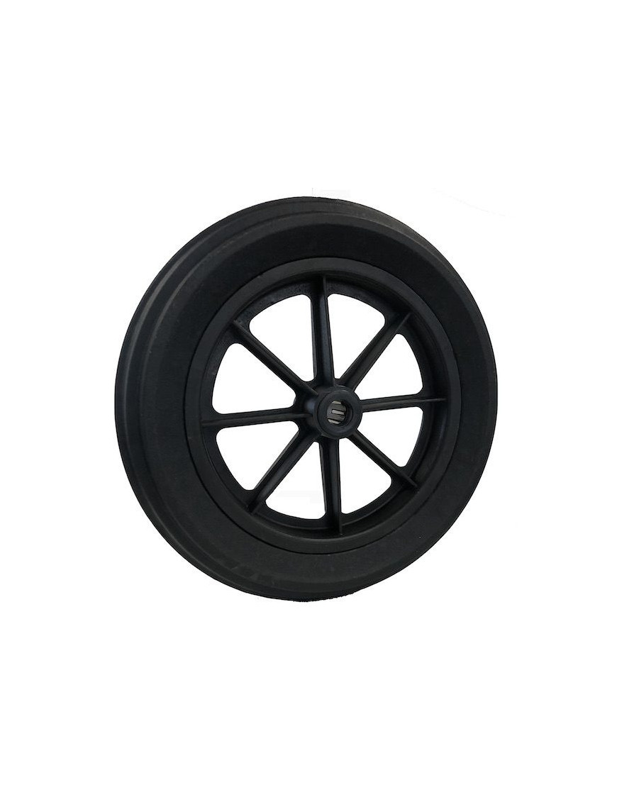 Roue brouette caoutchouc plein diamètre 400 x 80 alésage 25 longueur de moyeu 74 mm roulement à rouleaux