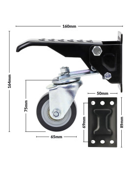 Roulette escamotable pivotantes pour meuble et établi Ø 65 mm