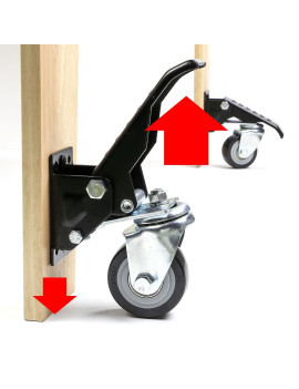 Roulette escamotable pivotantes pour meuble et établi Ø 65 mm