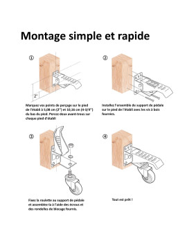 Roulette escamotable pivotantes pour meuble et établi Ø 65 mm